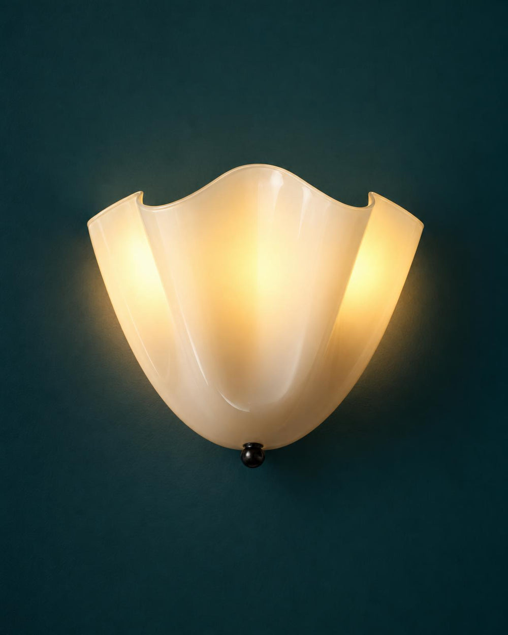 Applique Murale Coquille en Verre Blanc Laiteux