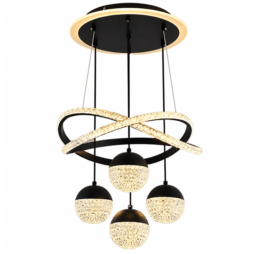 Suspension Luminaire LED Moderne 4 Têtes
