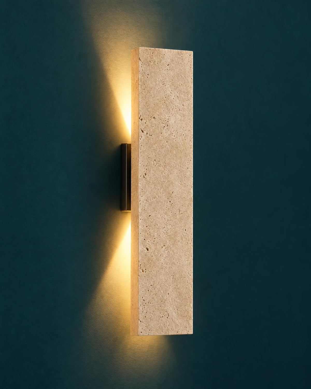 Applique Murale Plaque Effet Travertin Lumière Haut et Bas