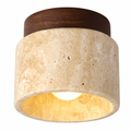 Plafonnier LED Bois et Pierre Travertin