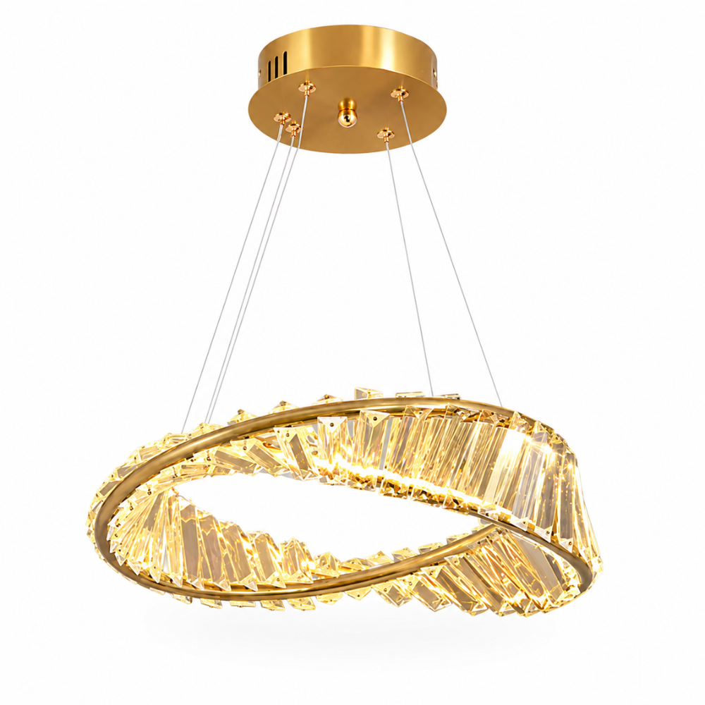 Suspension Luminaire Cristal Dorée