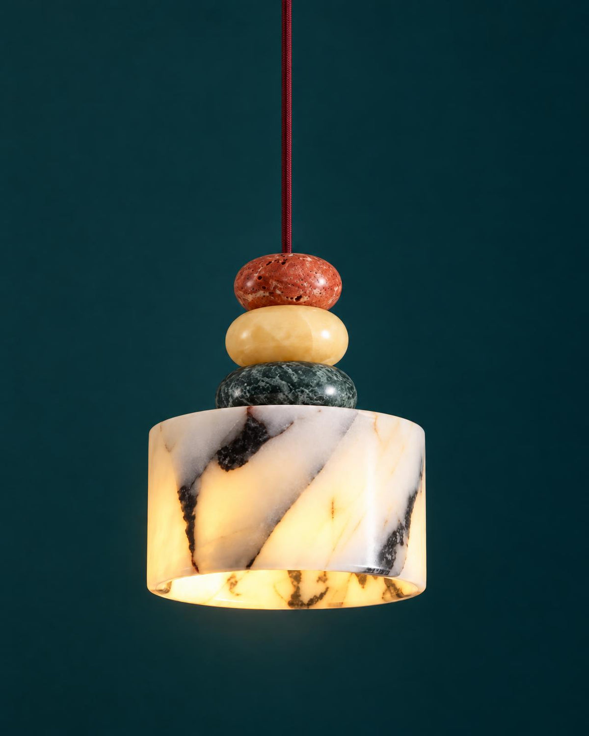Suspension Luminaire Galets Style Marbre