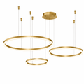 Lustre LED Suspension 3 Anneaux Dorés