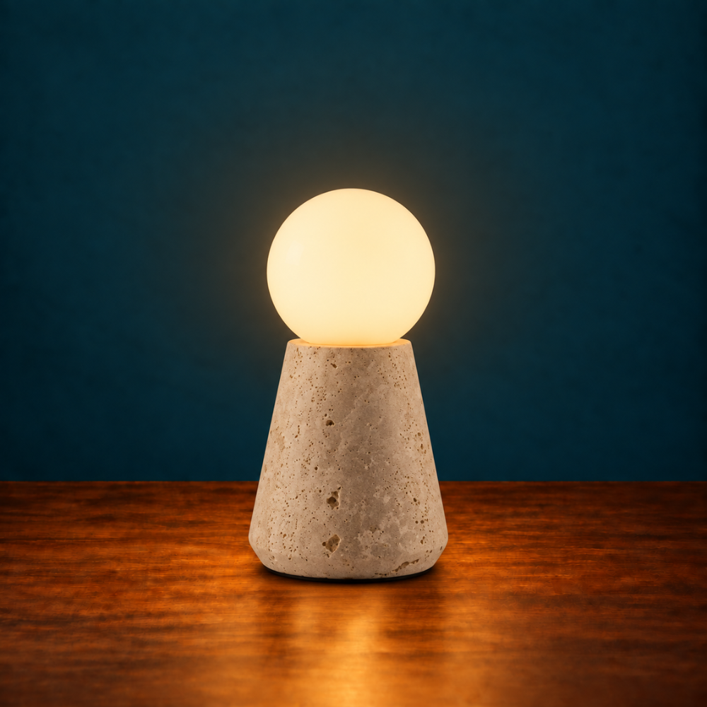 Lampe de Chevet Style Travertin Luna – Chambre
