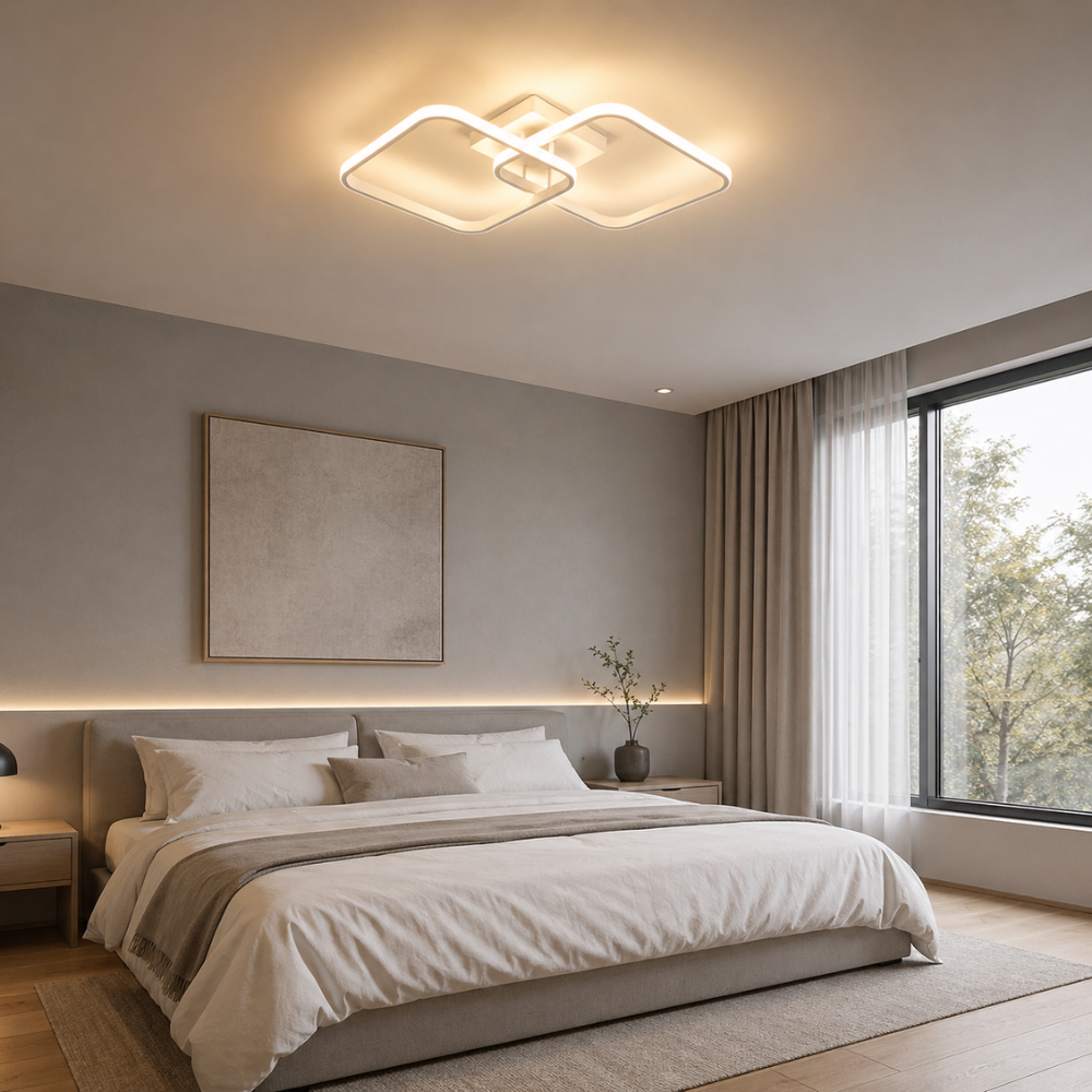 Plafonnier LED Carré Géométrique