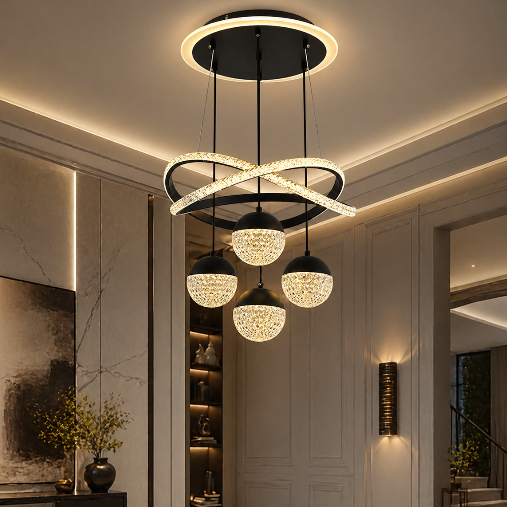 Suspension Luminaire LED Moderne 4 Têtes