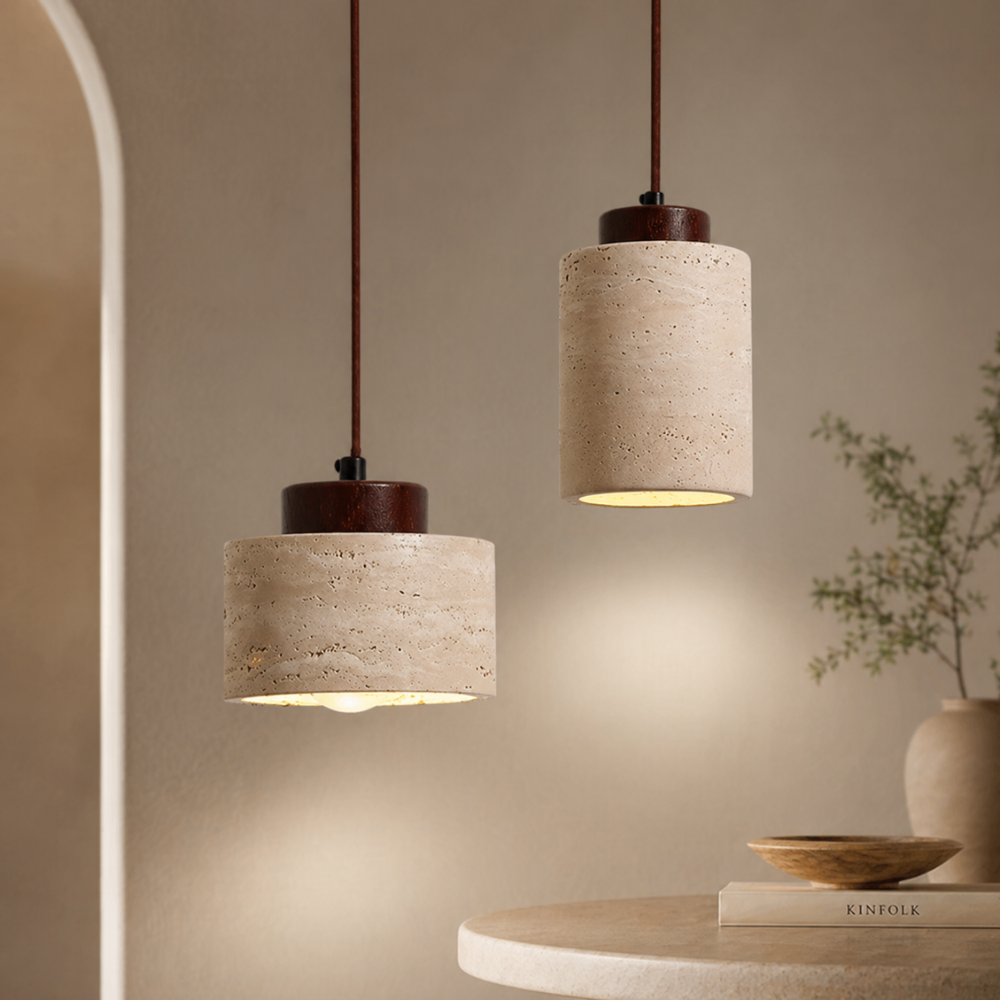 Suspension Luminaire Wabi-Sabi en Pierre