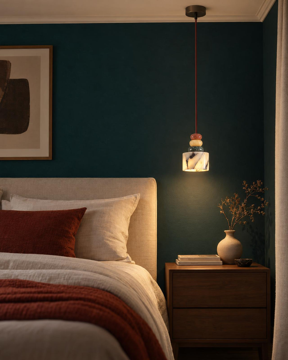 Suspension Luminaire Galets Style Marbre