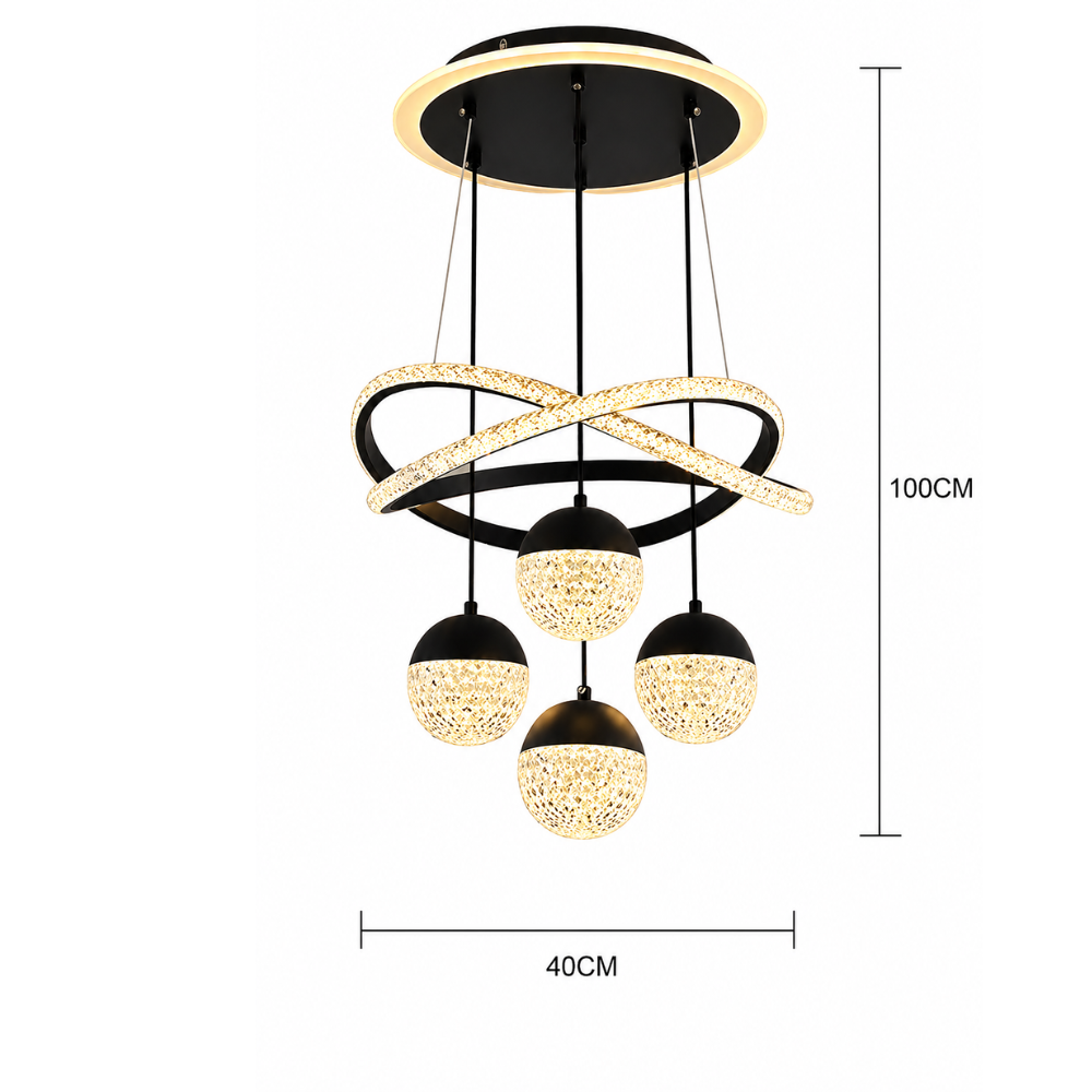 Suspension Luminaire LED Moderne 4 Têtes