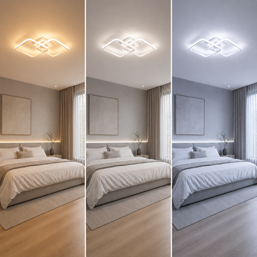 Plafonnier LED Carré Géométrique