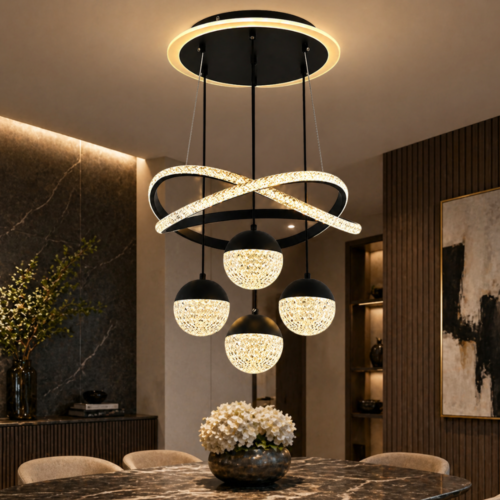 Suspension Luminaire LED Moderne 4 Têtes