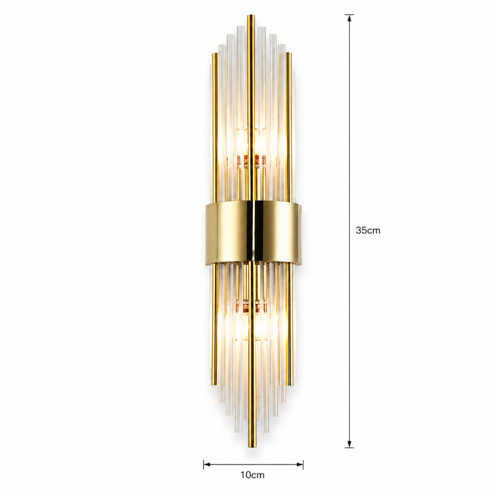 Applique Murale Cristal et Laiton - Style Nordique