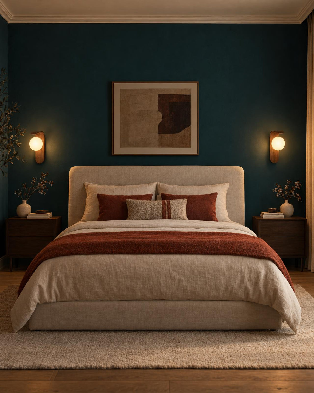 Applique Murale Globe Opale et Platine Effet Noyer