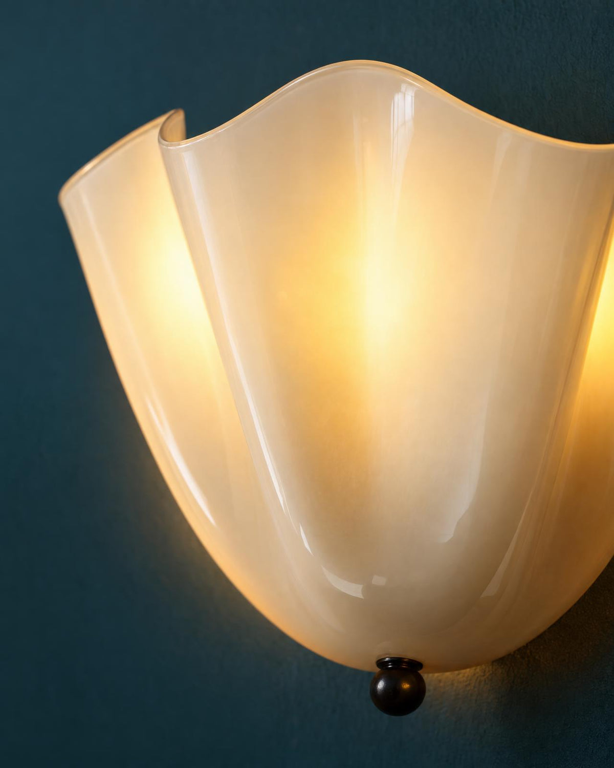 Applique Murale Coquille en Verre Blanc Laiteux