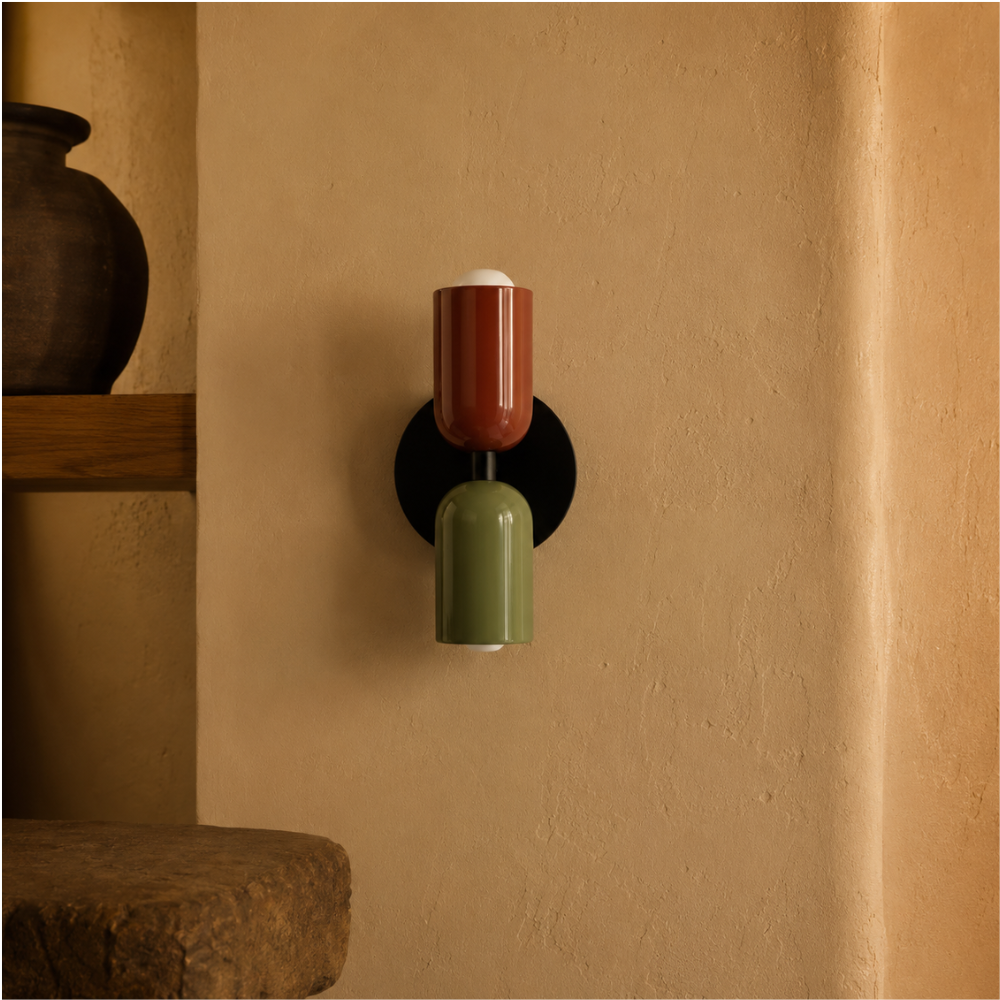Applique Murale Bicolore en Métal - Style Contemporain