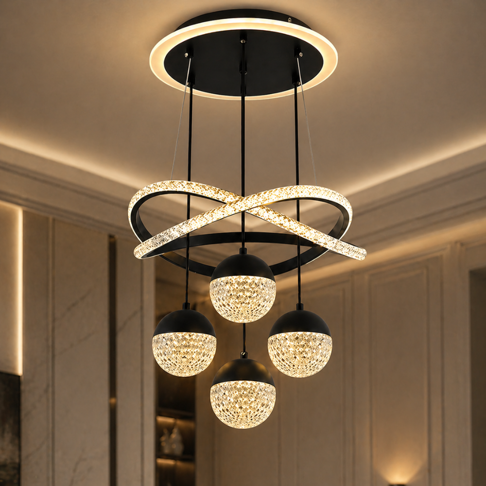 Suspension Luminaire LED Moderne 4 Têtes