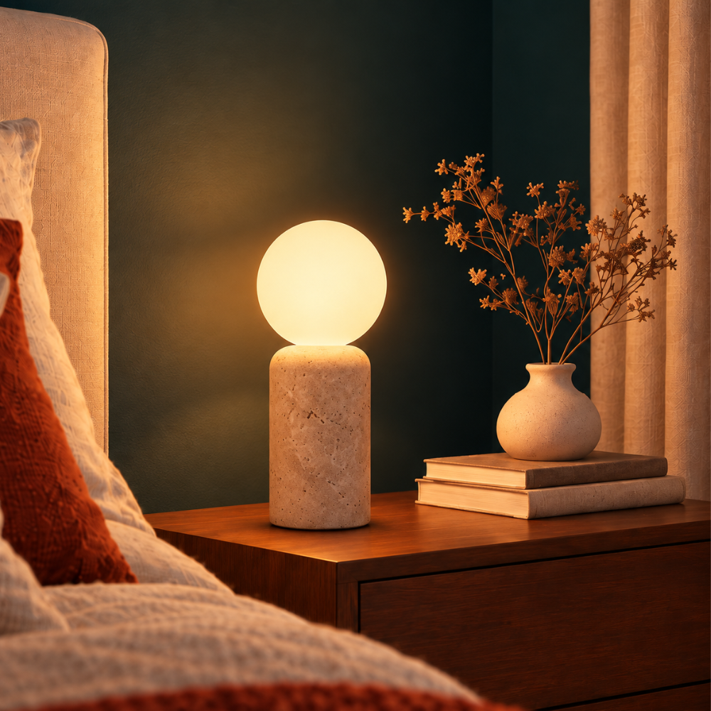 Lampe de Chevet Style Travertin Luna – Chambre