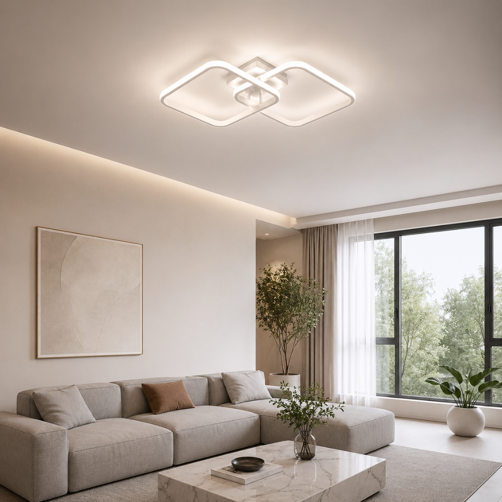 Plafonnier LED Carré Géométrique