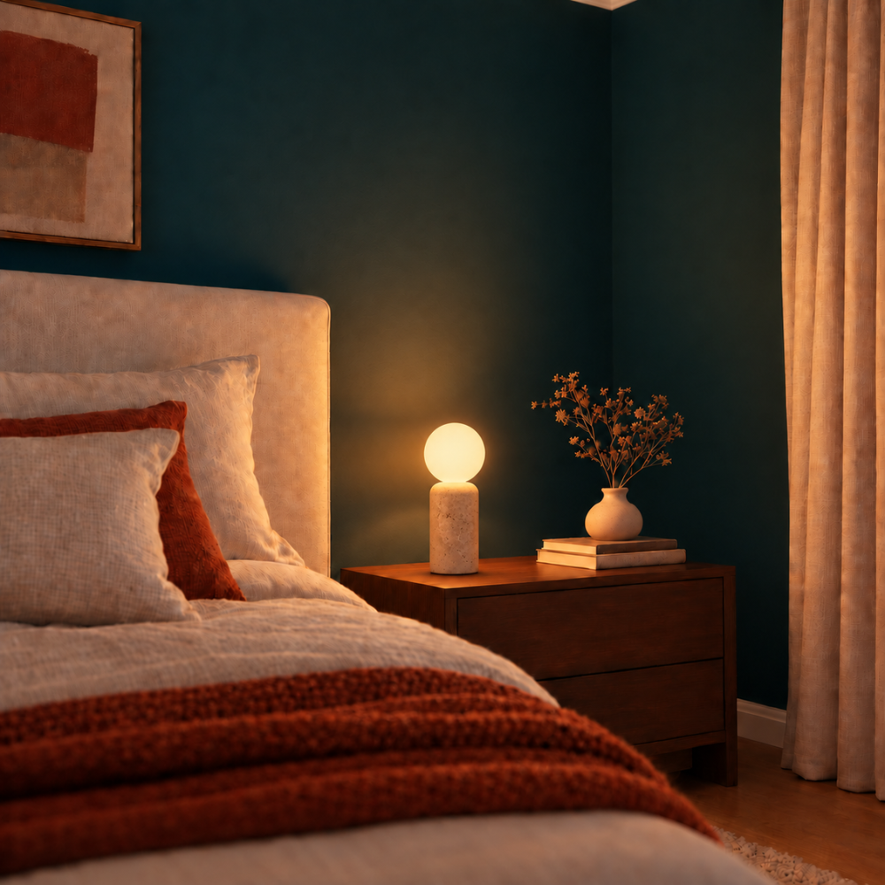 Lampe de Chevet Style Travertin Luna – Chambre