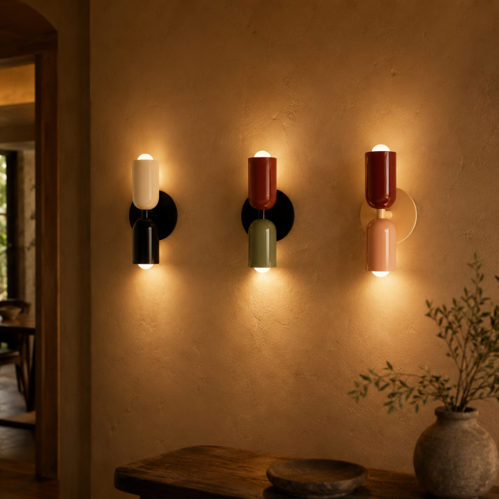Applique Murale Bicolore en Métal - Style Contemporain