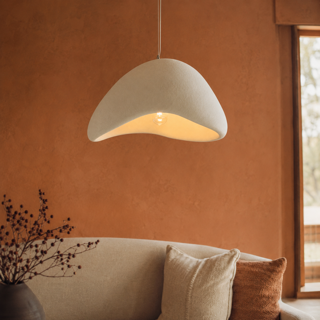Suspension Luminaire Organique Effet Pierre