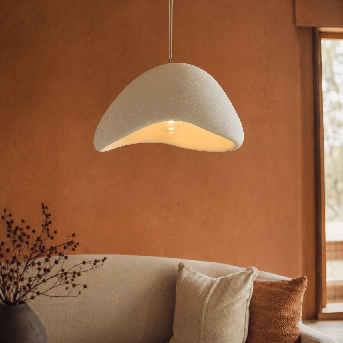 Suspension Luminaire Organique Effet Pierre