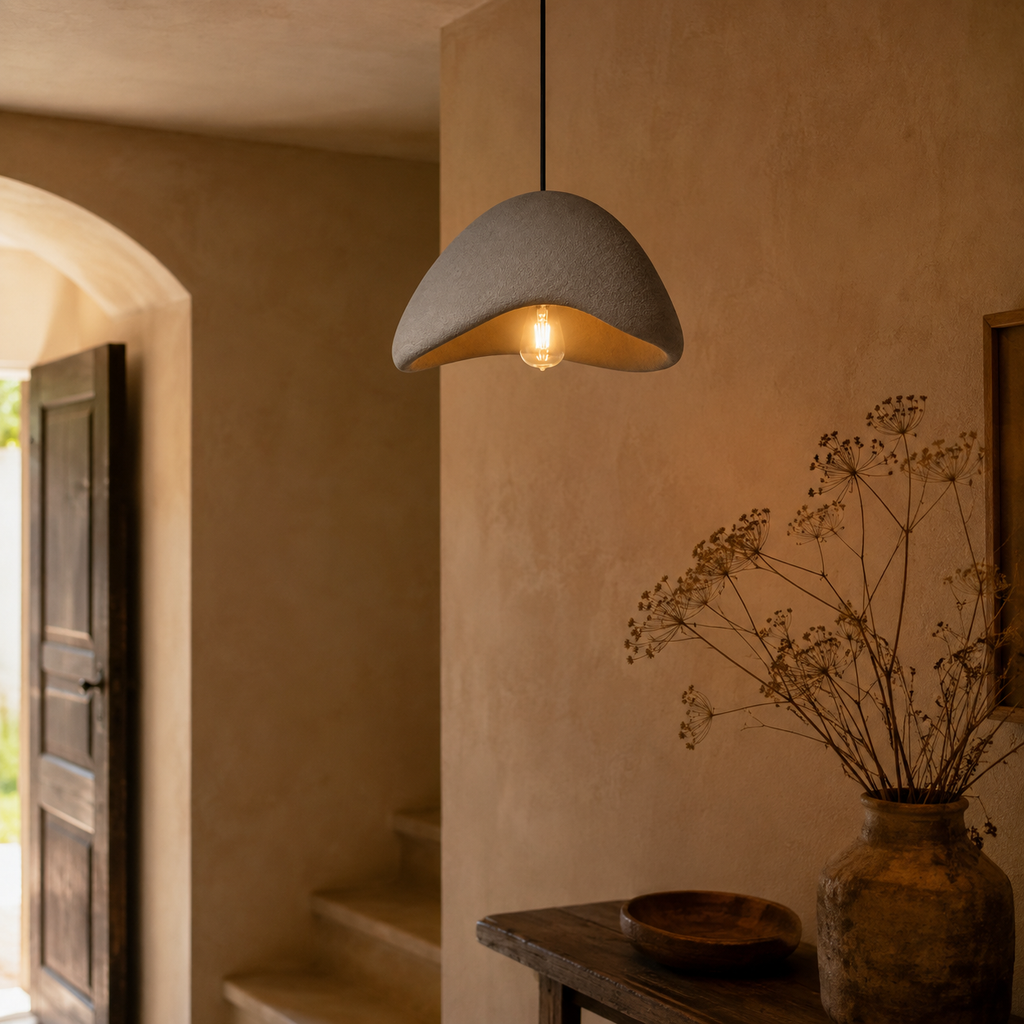 Suspension Luminaire Organique Effet Pierre