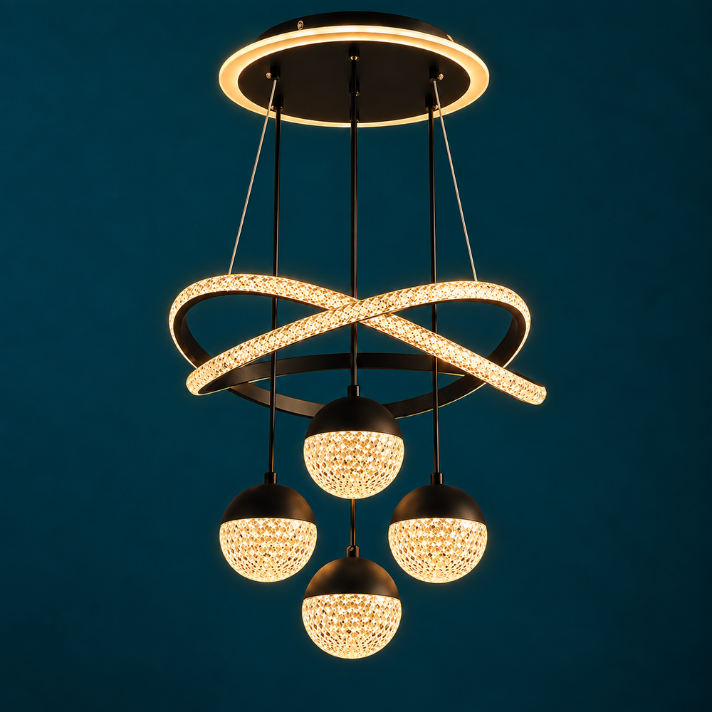 Suspension Luminaire LED Moderne 4 Têtes