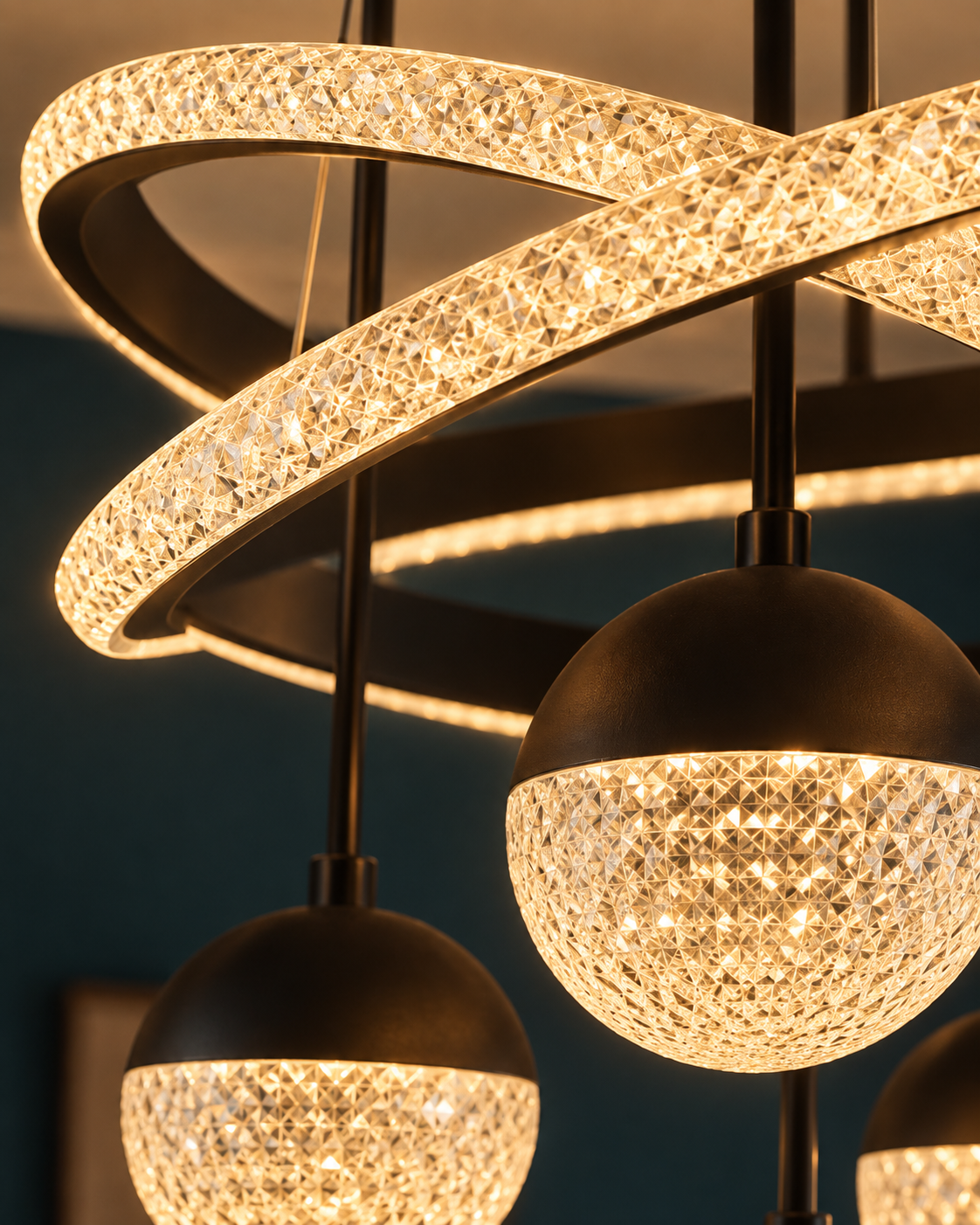 Suspension Luminaire LED Moderne 4 Têtes