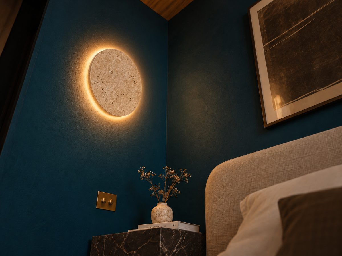 Applique Murale Ronde Style Travertin Wabi-Sabi