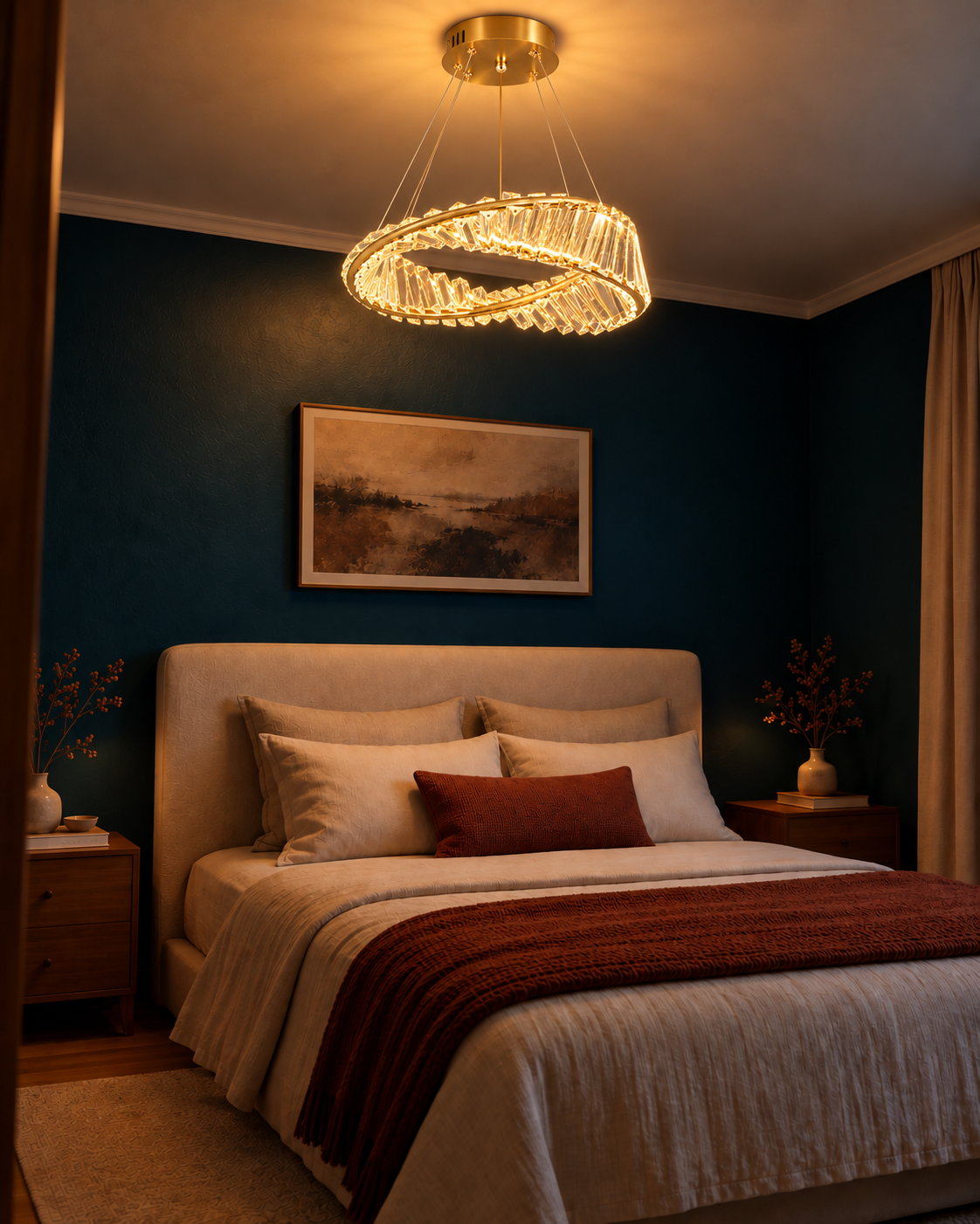 Suspension Luminaire Style Cristal Dorée