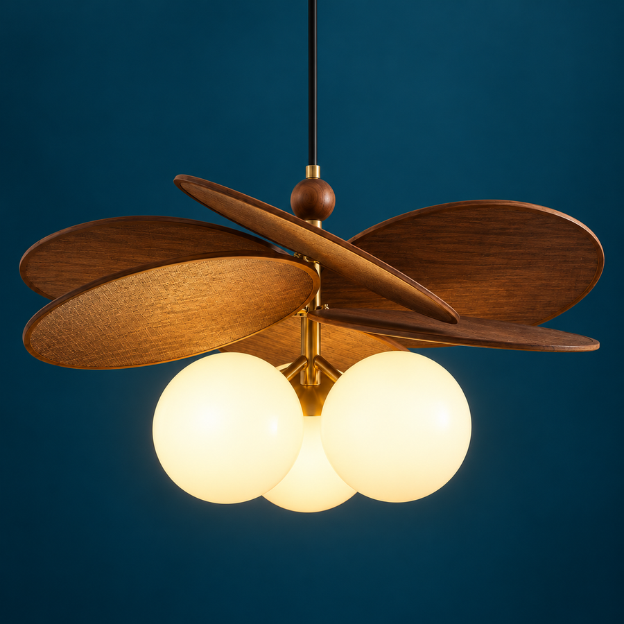 Suspension Luminaire Pétales Aspect Raphia