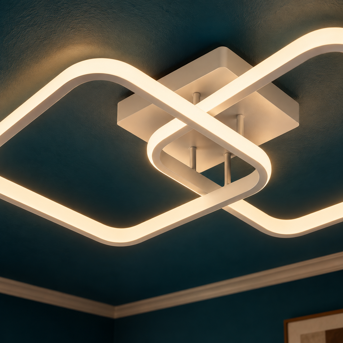 Plafonnier LED Carré Géométrique