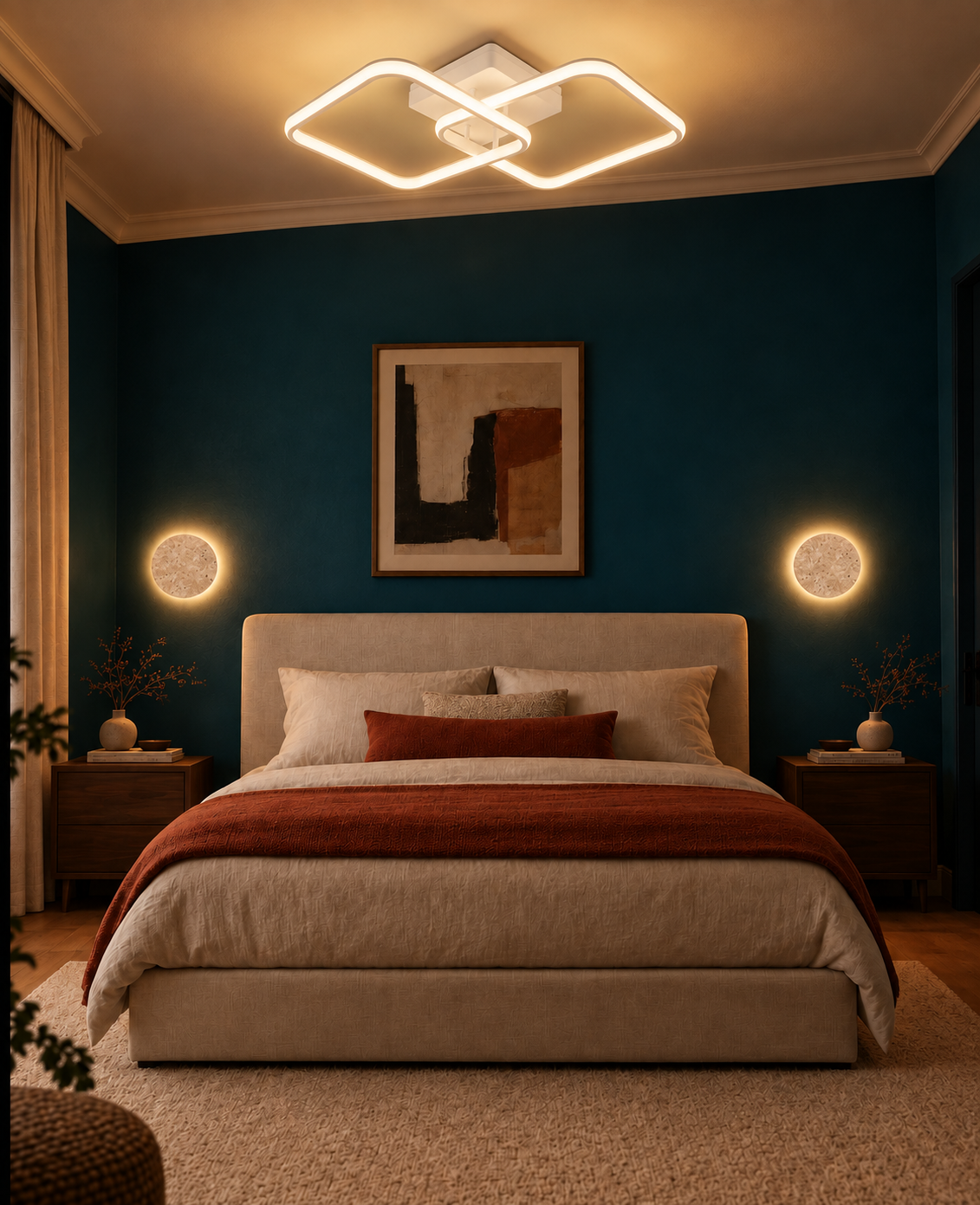 Plafonnier LED Carré Géométrique