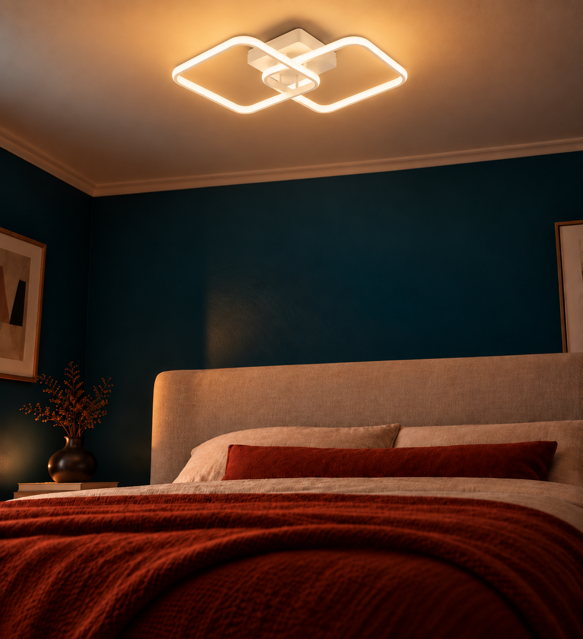 Plafonnier LED Carré Géométrique