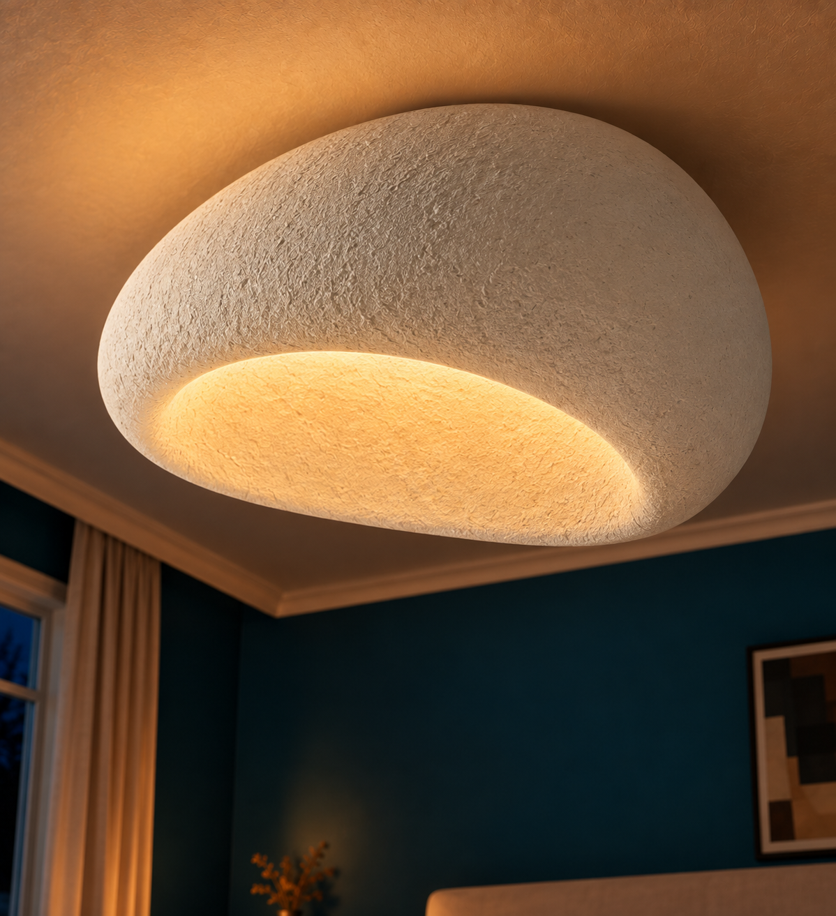 Plafonnier LED Organique Style Pierre - Wabi-Sabi