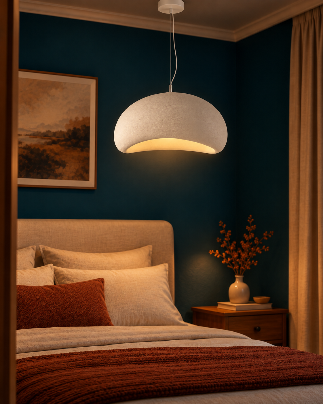 Suspension Luminaire Dôme Rond Style Pierre