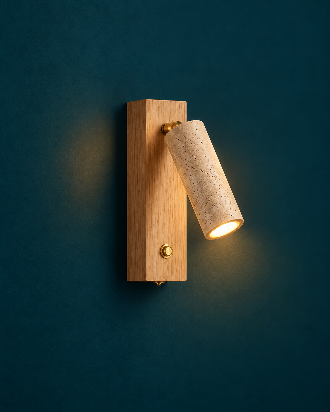 Applique Murale Orientable Style Pierre et Bois