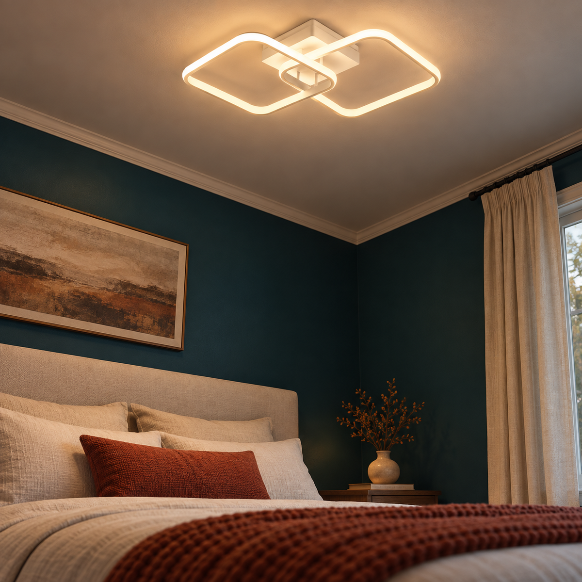 Plafonnier LED Carré Géométrique