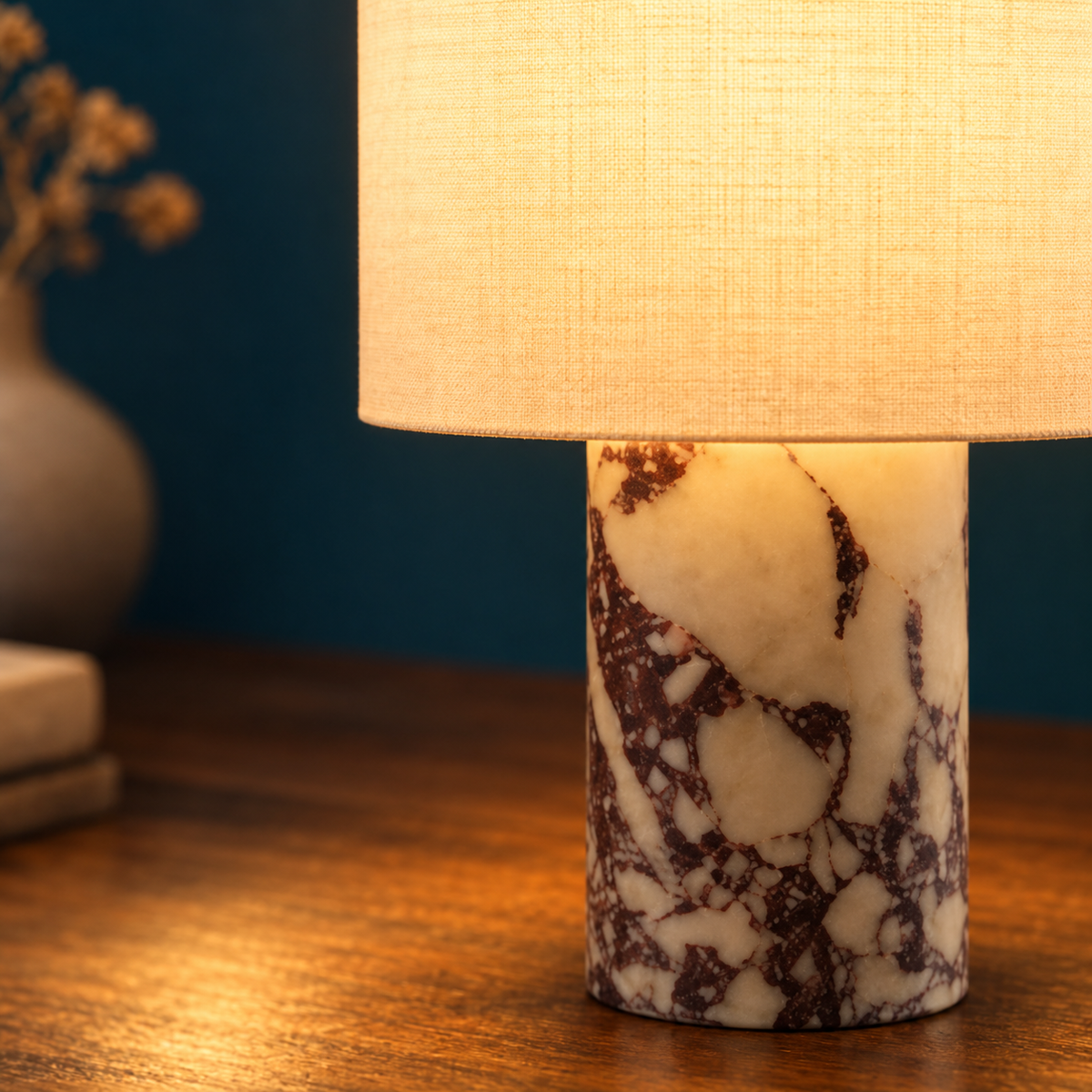 Lampe de Chevet Style Marbre Colonne - Chambre