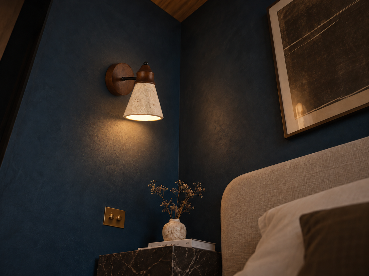 Applique Murale Bois et Style Travertin - Wabi-Sabi